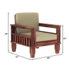 Madhavi 1 Seater Wooden Sofa (Creame Colour, Teak Finish)