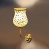Devansh Metal Electric Wall Light in Gold Colour with Multicolor Shade Count of 1 Light