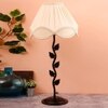 Salem Off White Fabric Shade Table Lamp with Black Iron Base