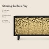 Elios Solid Wood Sideboard in Gold Ripple and Black Brushed Finish