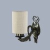 Devansh Metal Electric Wall Light in Antique Gold Colour with White Shade Count of 1 Light