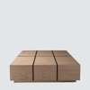 Glph Series Coffee Table Duly Polished On Natural Oak Veneer With Grooving In Black
