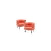 Clive Solid Wood Accent Chair in Orange Colour