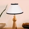 Devansh Multicolor Cotton Table Lamp With  Wood Natural Base (10X18 Inches)-33