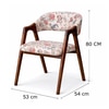 Tashi Solid Wood Dining Chair in Teak Finish & Floral Colour
