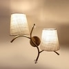 Devansh Metal Electric Wall Light in Gold Colour with White Shade Count of 2 Lights