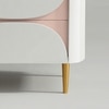 Blushvista Wood Side Table in White & Pink Colour