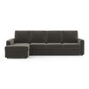 Apollo Compact Sofa (Colour : Smoke, Cushion : Hard, Back Type : Regular, Seating Capacity : Left Aligned 3 Seater + Left Aligned Chaise + Ottoman)