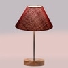 Devansh Maroon Jute Table Lamp With G Natural Wood Base & Steel Pipe (10X16.25 Inches)-36