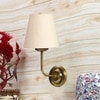 Devansh Metal Electric Wall Light in Gold Colour with off-white Shade Count of 1 Light