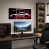 The Castle Decor Porsche GT3 RS Racing Car Wall Art Set of 3 12x18 Inch