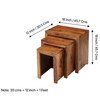 Oakland Sheesham Wood Contemporary Set Of 3 Nesting Tables In Natural Teak Finish