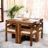 Kingston Sheesham Wood Accent 4 Seater Dining Table Set