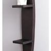 Engineered Wood Wall Shelf with Key Hooks in Black Colour