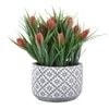 Pristine And Awe-Struck Indoor Red Faux Plant With Ceramic Pot