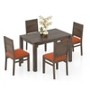Atlas Solid Wood 4 Seater Dining Table With Atlas Dining Chair Set