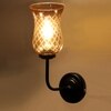 Devansh Metal Electric Wall Light in black Colour with Lavender Shade Count of 1 Light