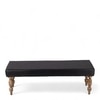 Cairo Sheesham Wood Accent 3 Seater Bench In Black Leatherite