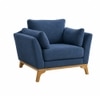Lorentz Boucle Fabric Lounge Chair in Blue Colour
