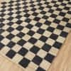 Jaipur Rugs Damier Chess Jute 5x8 Feet Eucalyptus And Ebony Dhurrie Carpet