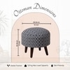 Quad Jacquard Wooden Ottoman in Blue Color