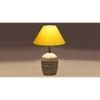 Yellow cotton with White Brushed Wood Table Lamp