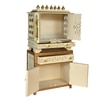 D'Dass White Mdf and Sheesham Wooden Temple With Cabinet For Pooja