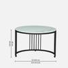 Nxus Square Metal Nesting Coffee Table Set Black Finish White Porcelain Top Set Of 2