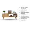 Hexa Engineered Wood Modern Coffee Table With Golden Metal Legs In Giant Wood
