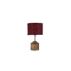Elizabeth Maroon Natural Fiber Shade Table Lamp with Natural Wooden Base