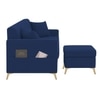 Daraco Velvet L shape 4 Seater Sofa in Navy Blue Color