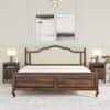 Verona Shesham Solid Wood King Size Bed Non Storage Bed In Provincia Teak Finish Beige