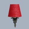 Devansh Metal Electric Wall Light in Antique Gold Colour with Maroon Shade Count of 1 Light