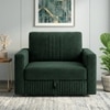 Alfon 1 Seater Velvet Pull Out Sofa Cum Bed with Storage In Green