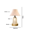 Devansh Off-White Cotton Shade Cross Pleated Lamp With Wood & Mosaic Glass Base For Decoration/Office/Home/Gifting/Study For Decoration/Office/Home/Gifting/Study