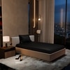 Stoa Paris 300TC UltrSatin Single Bedsheet Set Satin Single Midnight Black