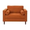 Bruch Boucle Fabric Arm Chair in Orange Colour