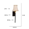 Devansh Metal Electric Wall Light in Black Colour with Beige Shade Count of 1 Light