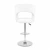 Doe Buck Adjustable Upholstered Bar Stool in White Colour with Chrome Base