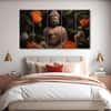 The Castle Decor Lord Buddha Meditation Wall Painting Wooden Framed 27x48 Inch (Style 14)