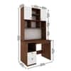Avenly Study Table with Storage Walnut and Frosty White