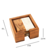 Ireka Home Timber & Stone Wood and Marble Coaster Set with Holder – Set of 4