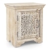Anokhi Solid Wood Side Table in Rustic White Finish