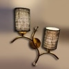 Devansh Metal Electric Wall Light in Gold Colour with Blue Shade Count of 2 Lights