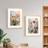 Red White Flower Set of 2 Framed Posters Botanical Art 45x60 cm