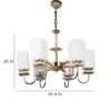 Eliante Chandelier, Mild Steel, 6-Light Modern Ceiling Fixture