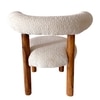 Westfield Sheesham Wood Mid Century Set of 2 Lounge Chair in Off White Soft Boucle Fabric Upholstery