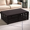 Erickson Sheesham Wood Contemporary Rectangle Coffee Table In Extra Dark Mahagony Finish
