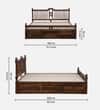 Nilaya Sheesham Wood King Size Bed in Provincial Teak Finish with Box Storage