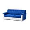 Enzo 3 Seater Sofa In Fabric White & Blue Color